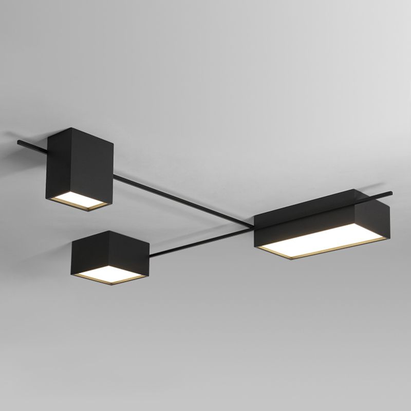 Arte Moderno Lámpara LED de techo de hierro fundido lámpara acrílica de techo geométrico