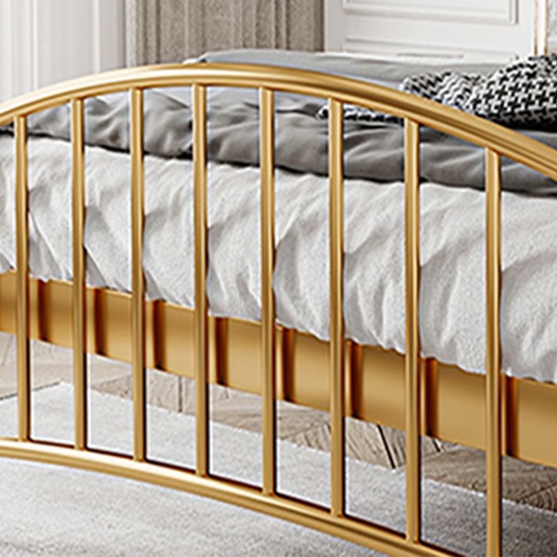 Glam Metallic Standard Bed with Arched Open-Frame Headboard