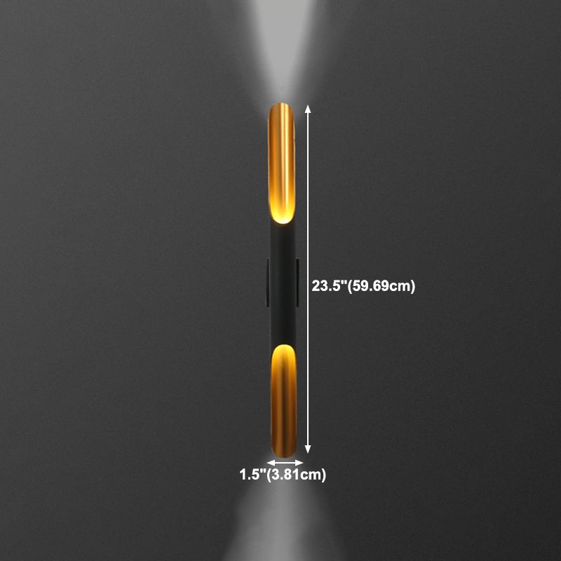 Tubo de la lámpara de pared de metal Luz de la luz de la pared negra de estilo minimalista de lámpara montada en la pared