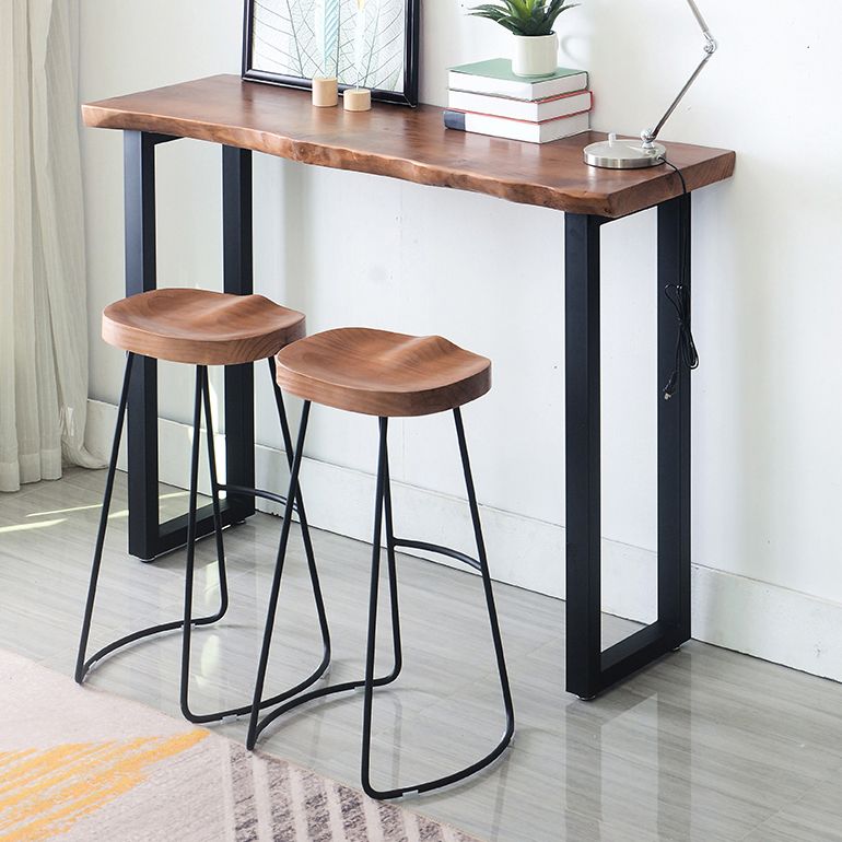 Industrial Solid Wood Counter Set 1/2/3 Pieces Living Room Bar Stool and Table Set
