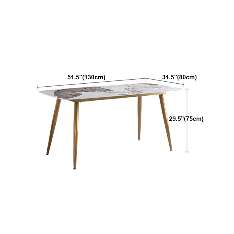 Mesa de comedor de piedra rectangular muebles de lujo tradicionales con 4 patas