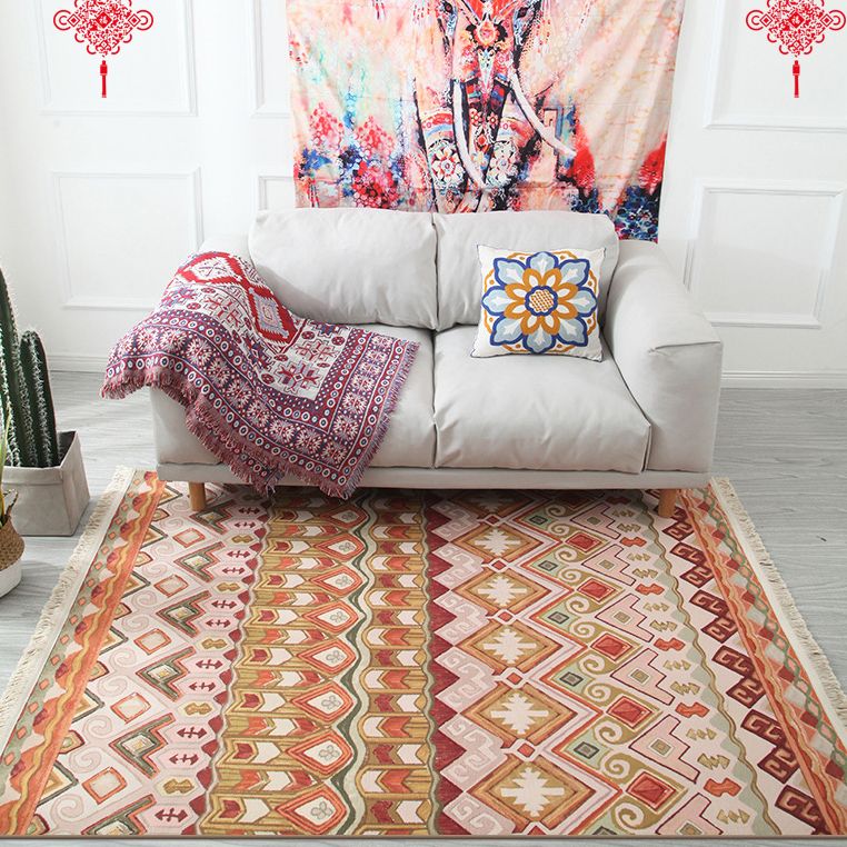 Boheems gebied tapijt polyester medaillon print binnen tapijt vlek resistent tapijt voor woonkamer