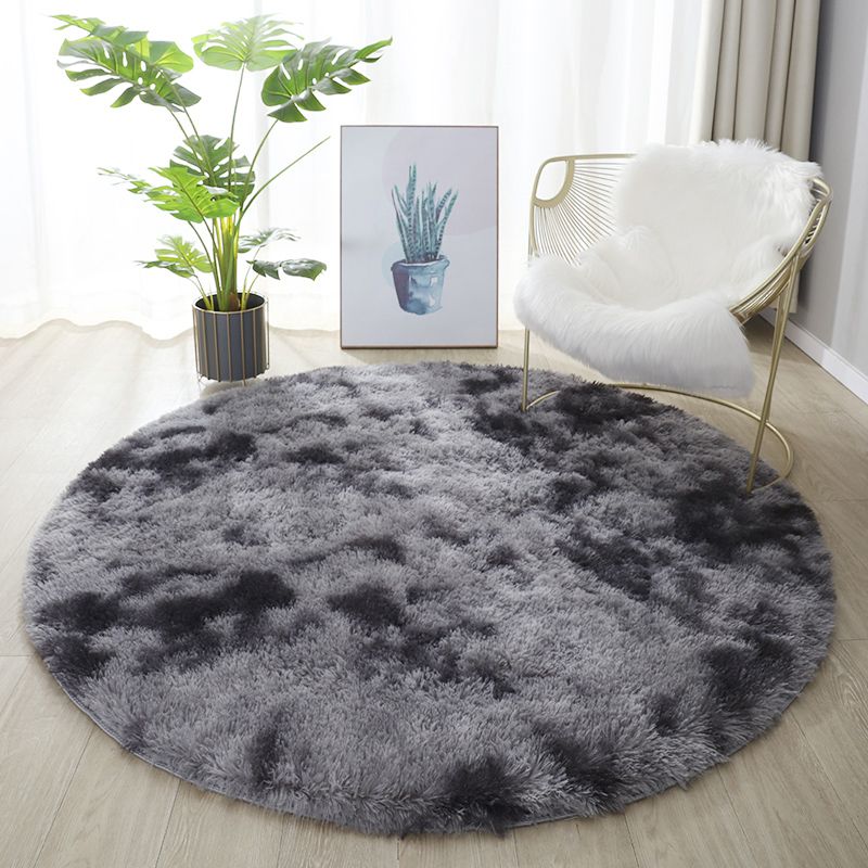 Chic Grey Area Carpet Solid Color Plush Area Rug Stain Resistant Rug for Drawing Room