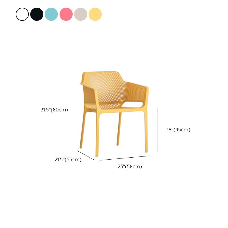 Plastic Stacking Dining Armchair Glam Indoor-Outdoor Dining Room Chair