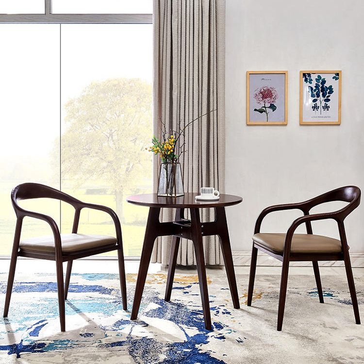 Silla de madera de fresno de estilo tradicional, juego de sillones con respaldo abierto para comedor y cocina