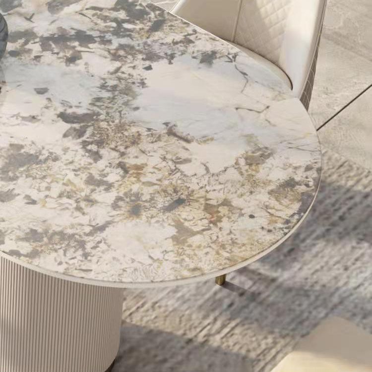 Nordic Glam Sintered Stone Oval Dining Table Set 1/4/5/7 Pieces Dining Set