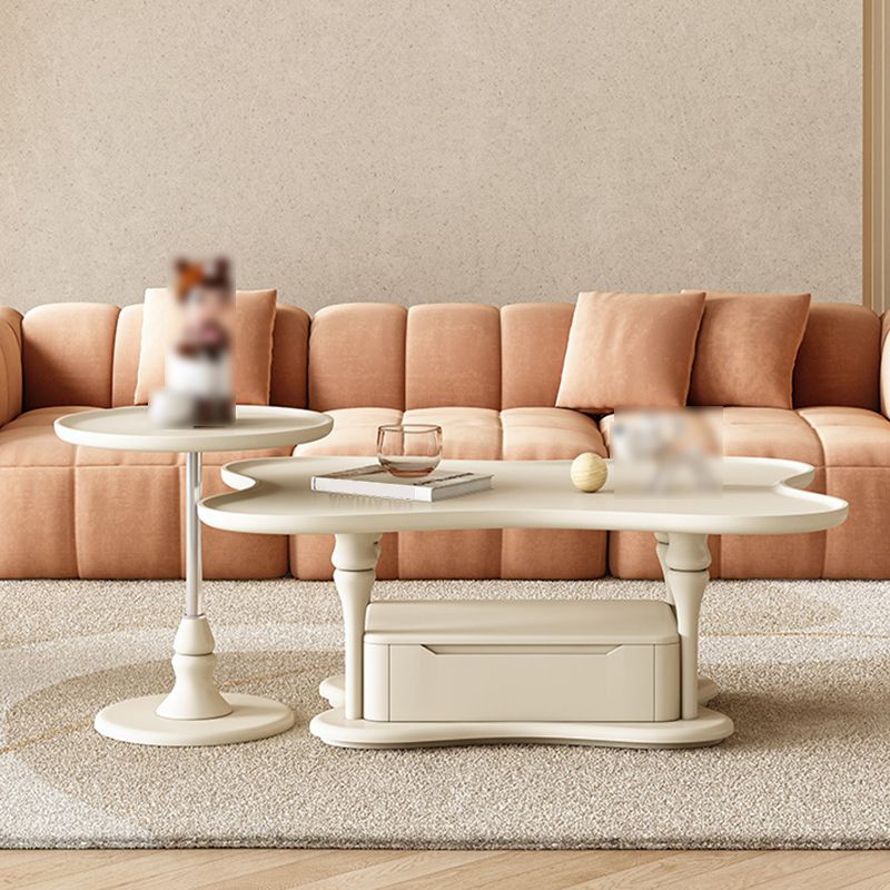 Modern Wood Coffee Table No Distressing Bunching Tables with Storage Drawers