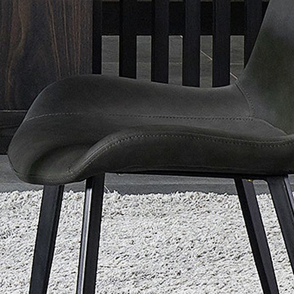 Contemporary Armless Dining Chairs Matte Finish Leather Curved Parsons Side Chair