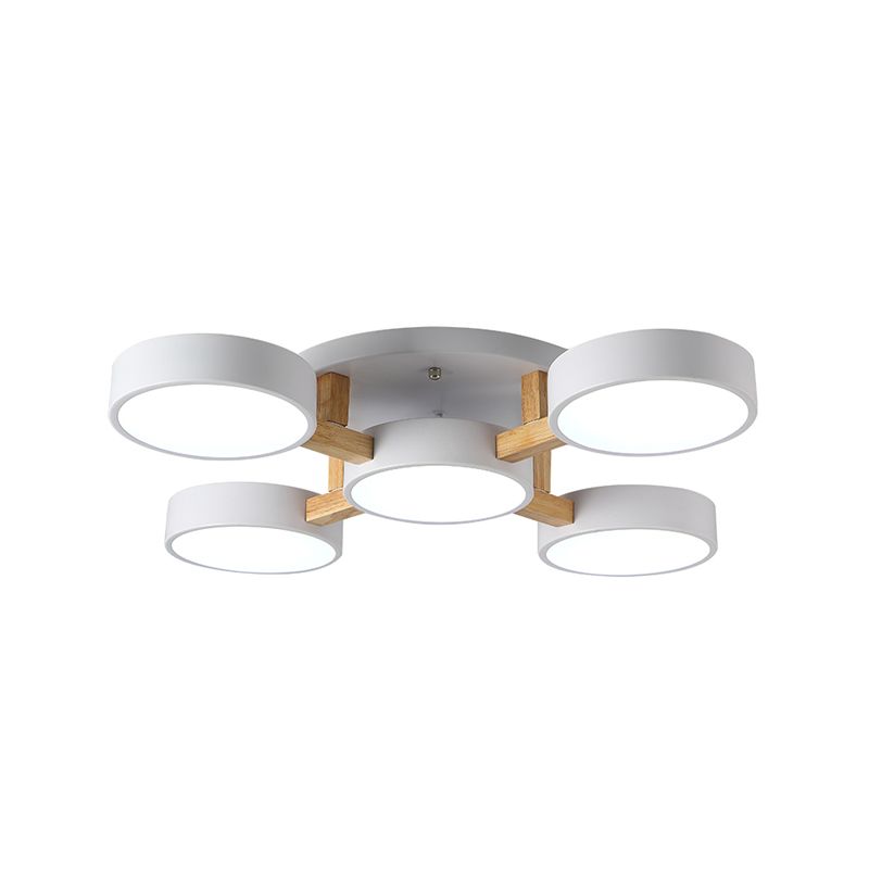 Plafonniers encastrés à LED multi-têtes, luminaire de plafond contemporain