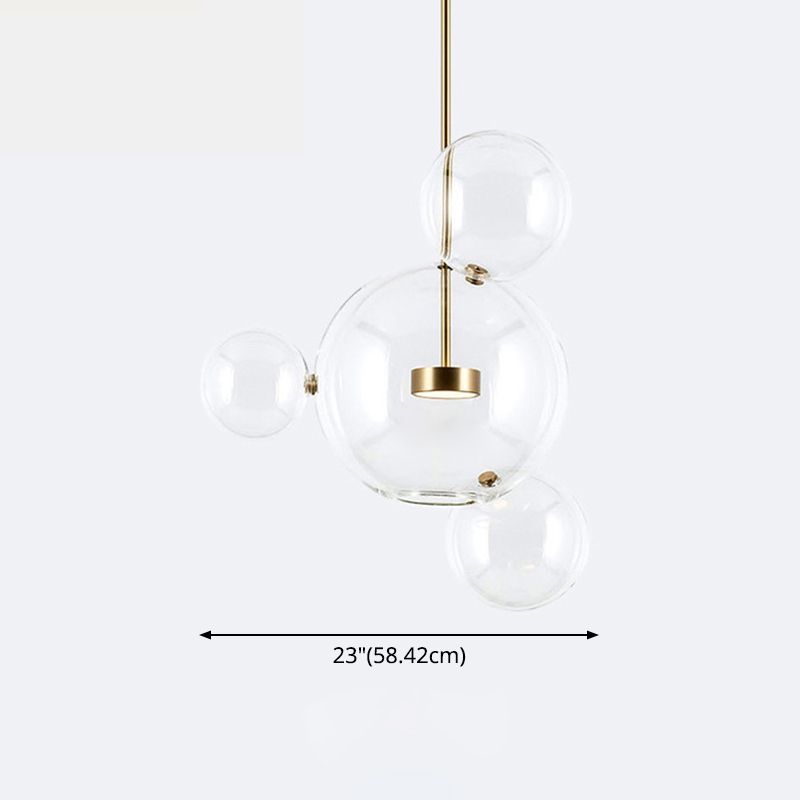 Clear Bubble Lamp Globe Glass Hanging Lamp for Dining Room Coffee Shop Restaurant