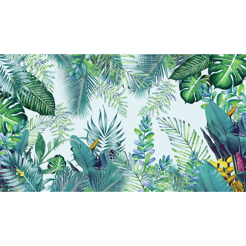 Large Banana Leaves Mural Wallpaper for Thai Restaurant Plants Wall Decor, Water-Resistant