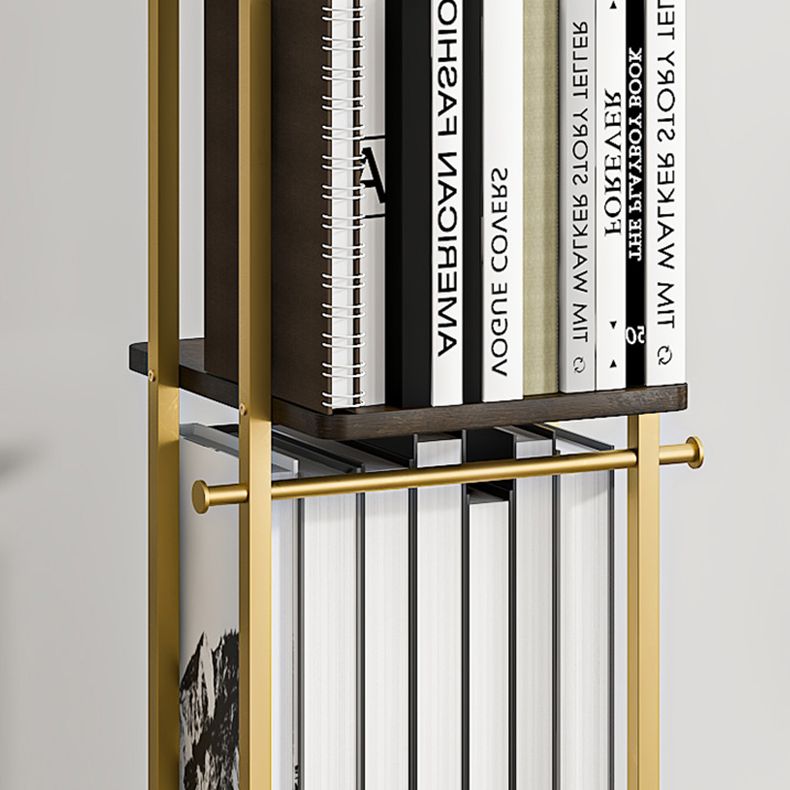 Modern Style Metal Bookshelf Open Back Bookcase for Home Office