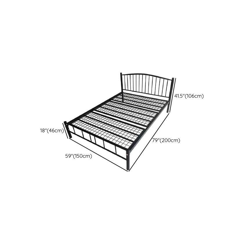 Industrial Metal Standard Bed Black Open-Frame Bed Frame for Home