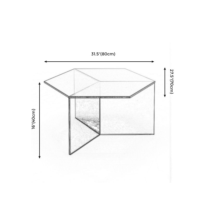 Geometric Clear Acrylic Coffee Table Modern Colored Cocktail Table