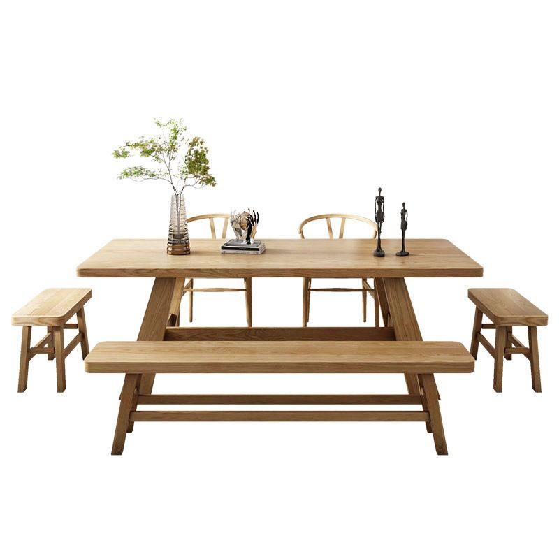 Industrial 1/6 Pieces Dining Set Rectangle Wood Dining Table for Dining Room
