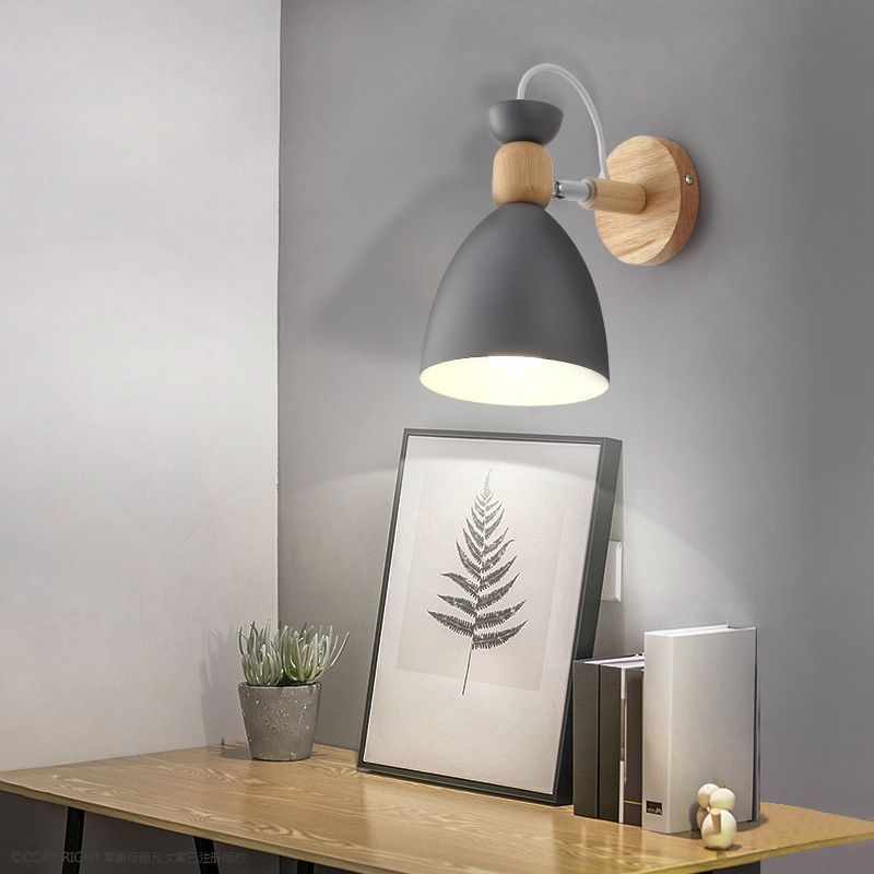 Rotatable Schatten Metall Wand montiert Lesen leichter Makkaronstil 1-Licht-Wandlampe für Schlafzimmer