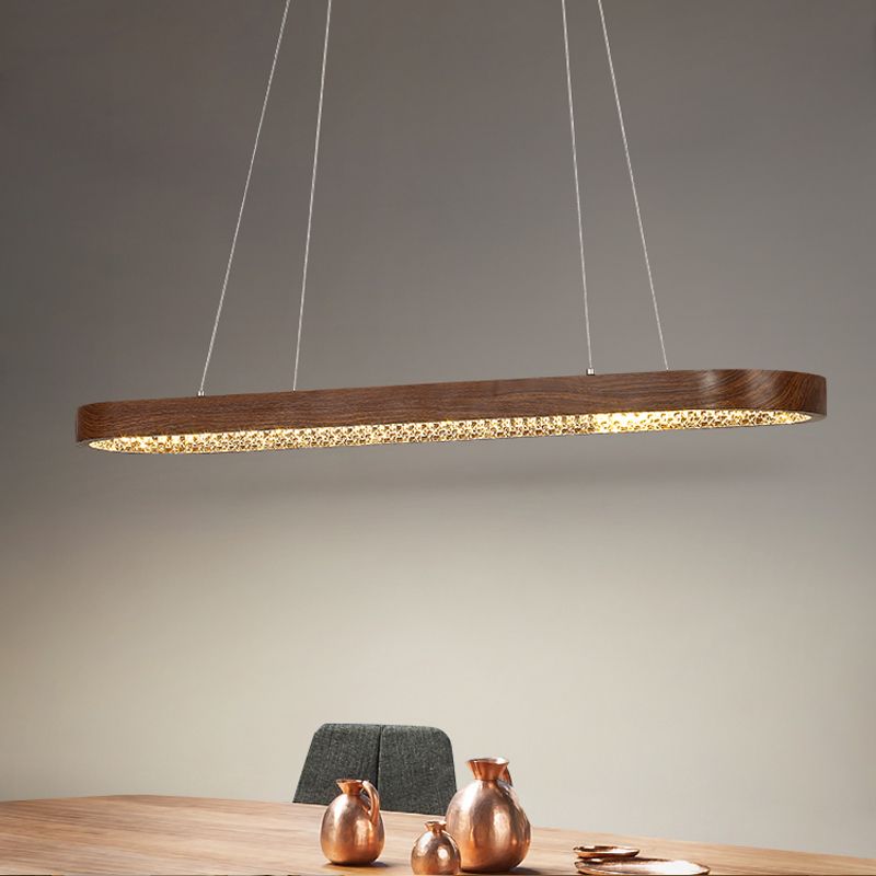 1 Light Oval Island Lights Contemporary Metal Island Pendants for Kitchen