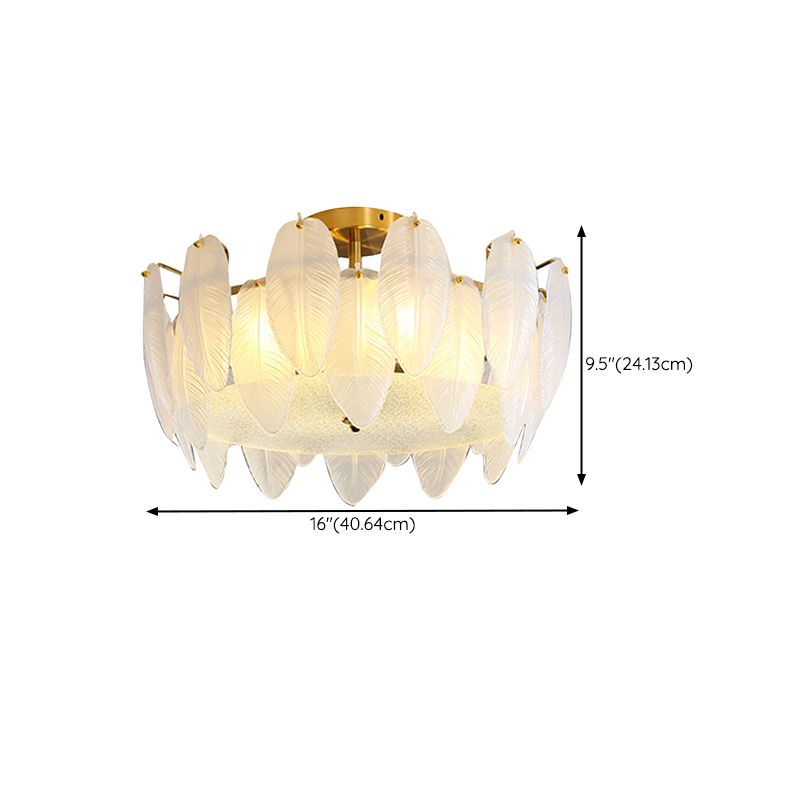 Creative Ceiling Lamp Modern Flush Mount Light Fixture with Glass Shade for Bedroom