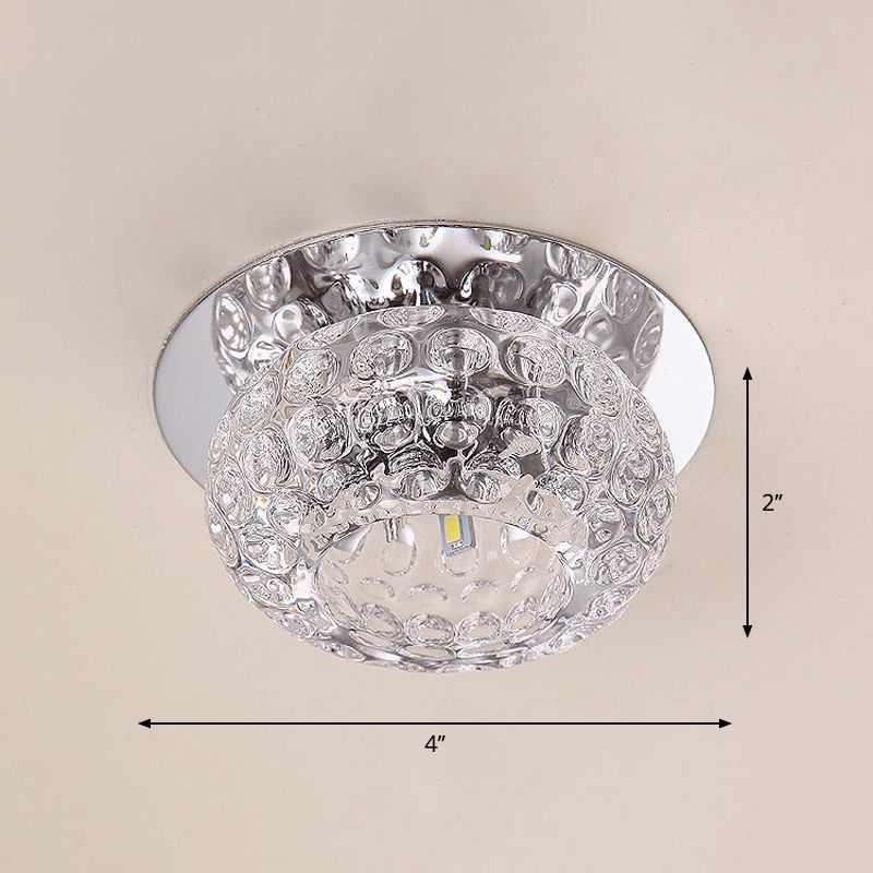 Doughnut Corridor LED Flush Mount Lighting Clear K9 Crystal Simplicity Flush Mount Ceiling Light