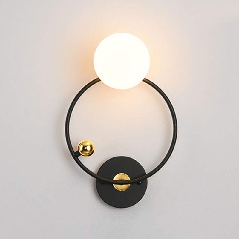 Luz de pared de noche después del minimalismo moderno de una cabeza iluminación de montaje de pared negro
