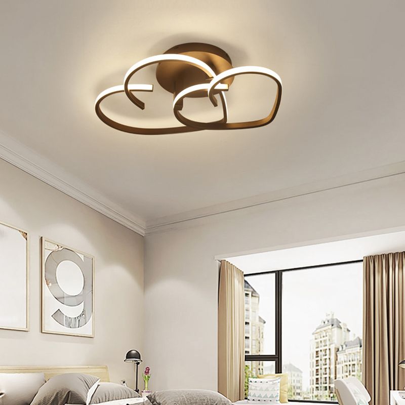 Modern Liebendes Herz LED Semi Flush Mount Metall 2-Licht Schlafzimmer in der Nähe von Deckenleuchte