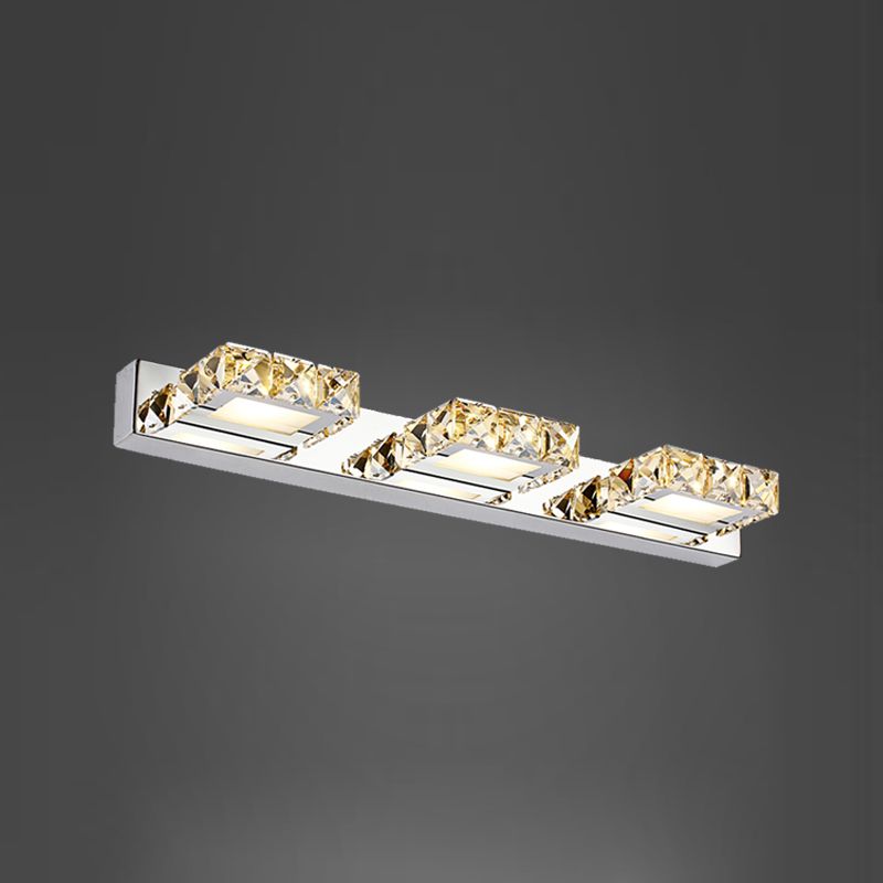 Modern Crystal Makeup Mirror Light Stainless Steel LED Mirror Lamp Fixture for Bathroom