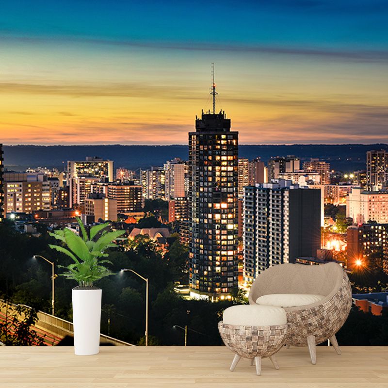 Photography Stain Resistant Mural Wallpaper Urban Scenery Sleeping Room Wall Mural