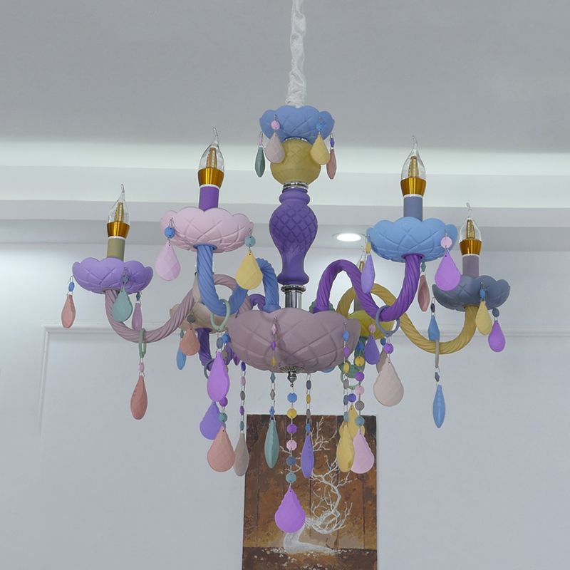 Luces colgantes de color multicolor de techo de metal moderno para la habitación de los niños