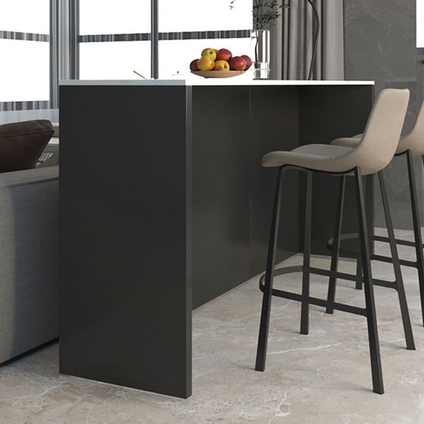 Industrial Style Bar Table Rectangle Stone Fixed Bistro Bar Desk for Indoor