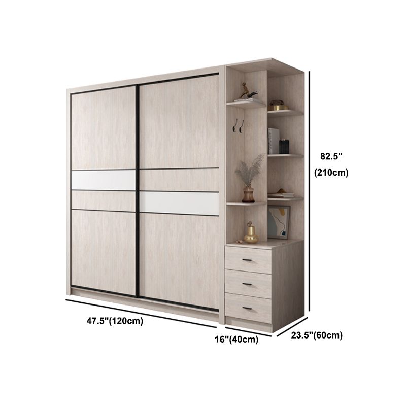 Modern Sliding Wardrobe Closet With Drawer Wooden Wardrobe Armoire