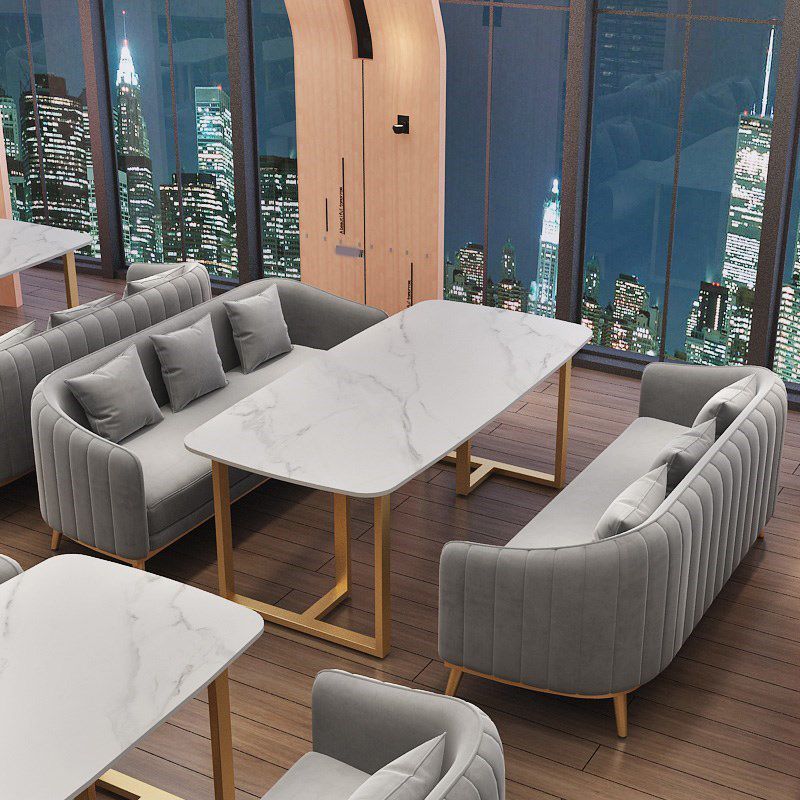 Contemporary Sloped Arm Sofa 29.53" H Single Cushion Sofa with Pillows
