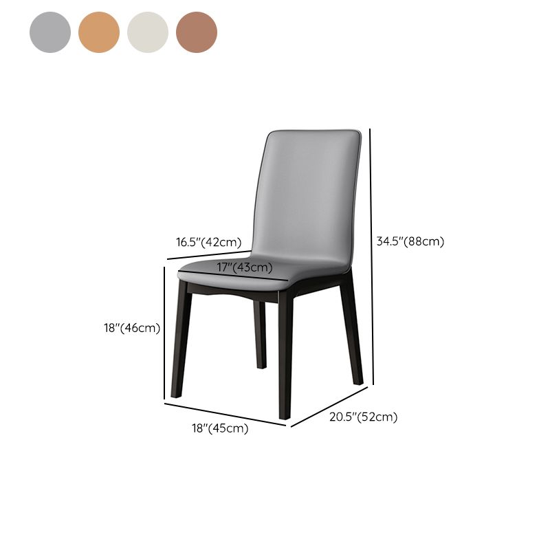 Nordic Style Wood Chair Solid Back Kitchen Side Chair for Dinning Room