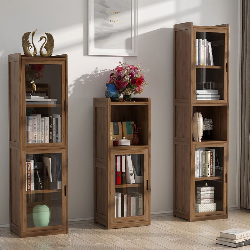 Scandinavian Style Bookshelf Engineer Wood with Door Bookcase for Office