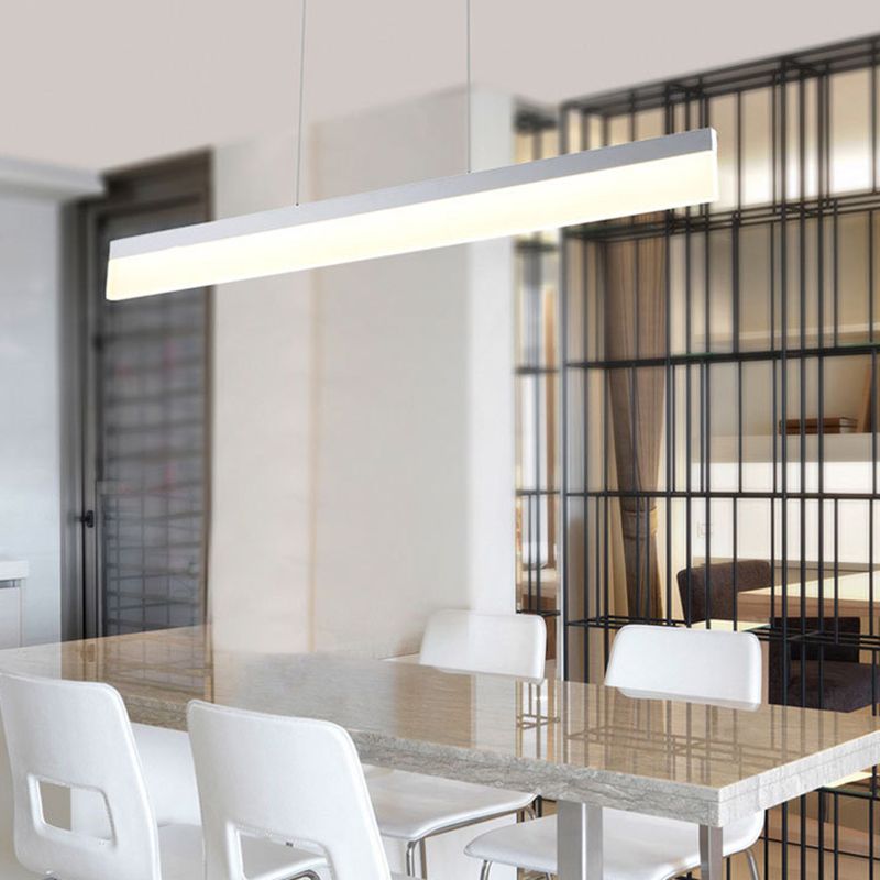 Modern Style Island Light White Acrylic Shade Hanging Lamp for Dining Room