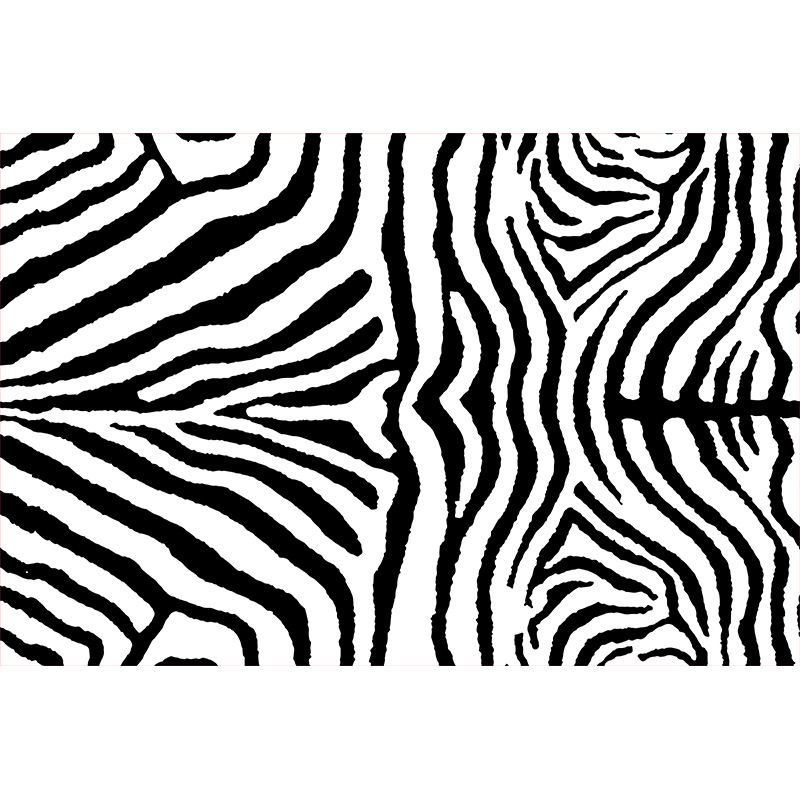 Simplicity Zebra Print Rug Polyester Carpet Non-Slip Backing Area Rug for Living Room