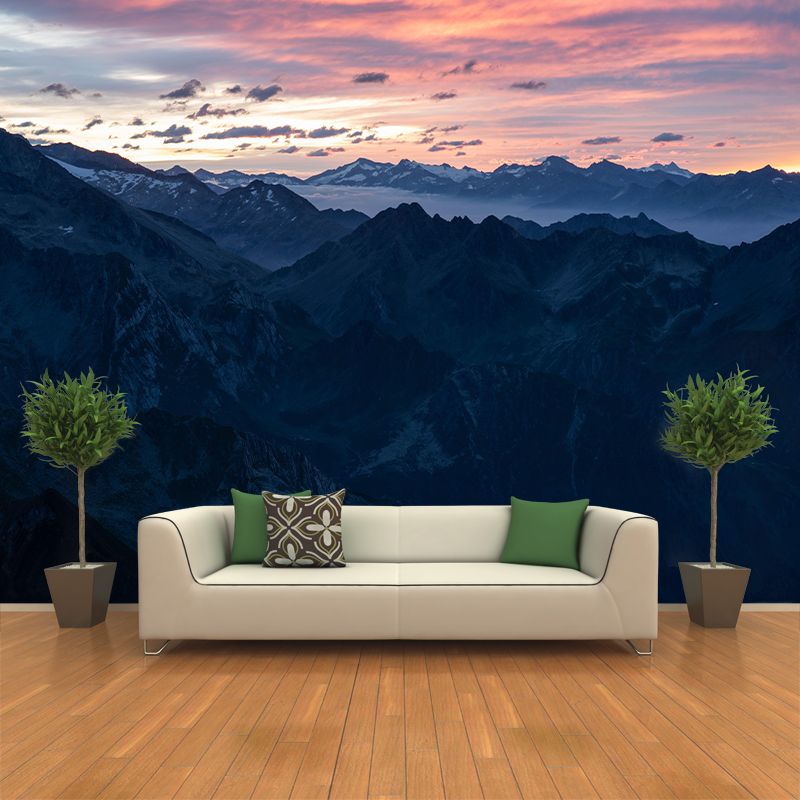 Huge Mountain Modernist Wall Mural Decal Photography Stain Resistant for Living Room