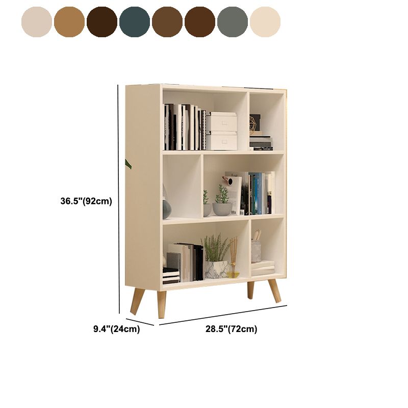 Contemporary Closed Back Book Shelf Engineered Wood Home Shelf Bookcase with Shelves
