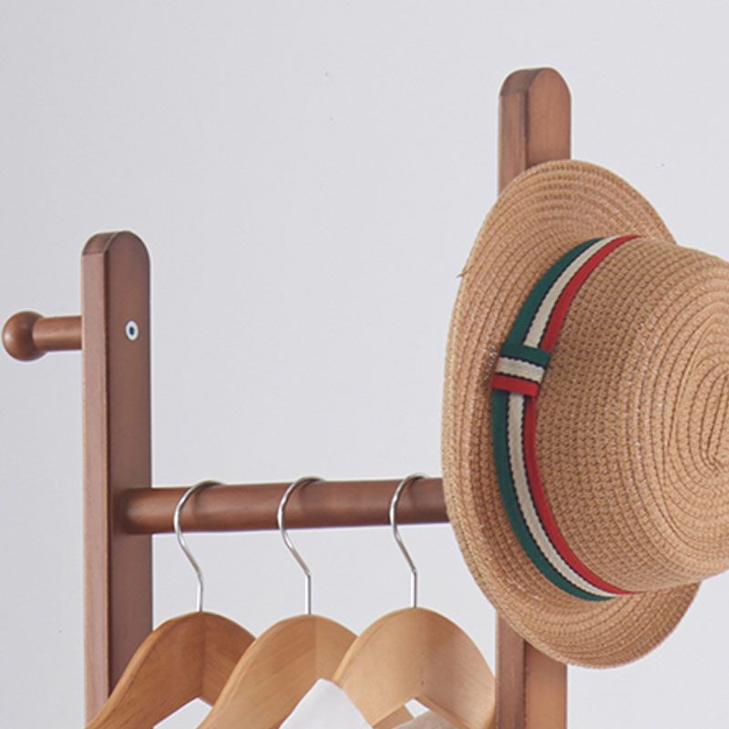Solid Wood Modern Coat Rack Hooks and Hanging Rail Hallway Coat Hanger