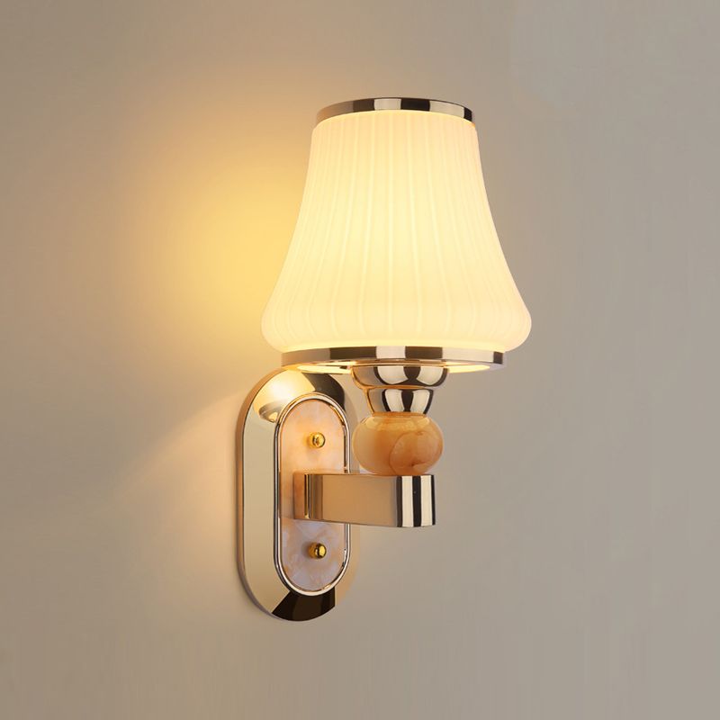 Metal Geometric Wall Light Modern 1 Light Wall Sconce with Glass for Living Room