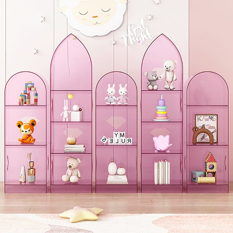 Acrylic Closed Back Bookshelf Standard Glam Bookcase with Shelves
