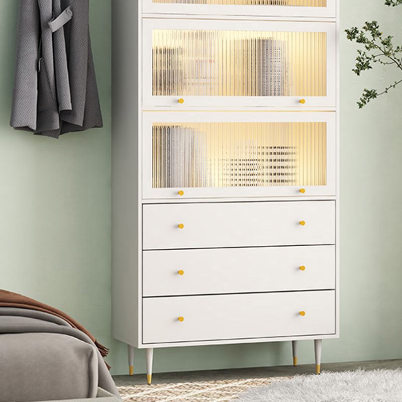 Glam Manufactured Wood Standard Bookcase Vertical Bookcase with Door and Drawers