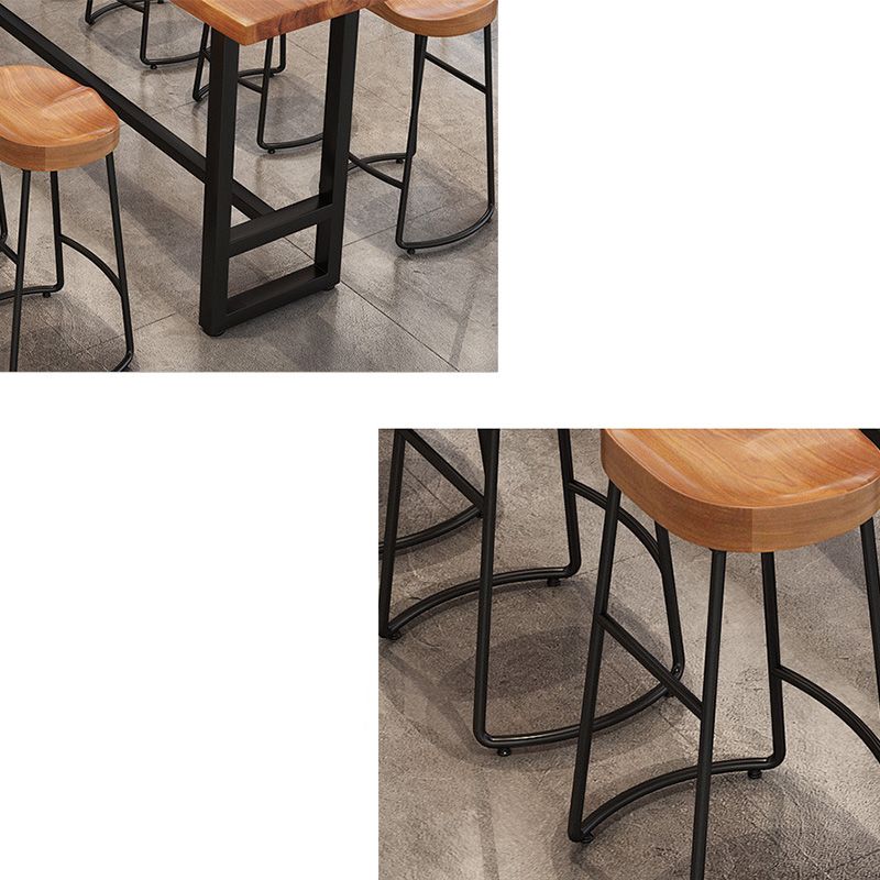 Modern Metal Base Bar Table Rectangle Bar Table with Black Base