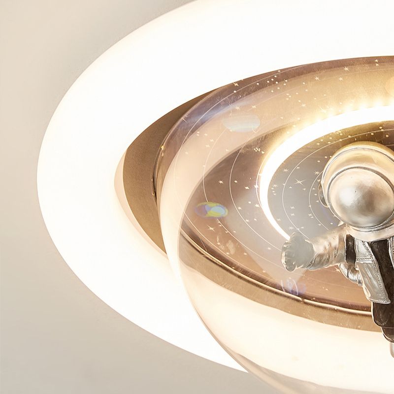 Round Shape Metal Flush Light Kid Style 2 Lights Flush Mount Ceiling Lights