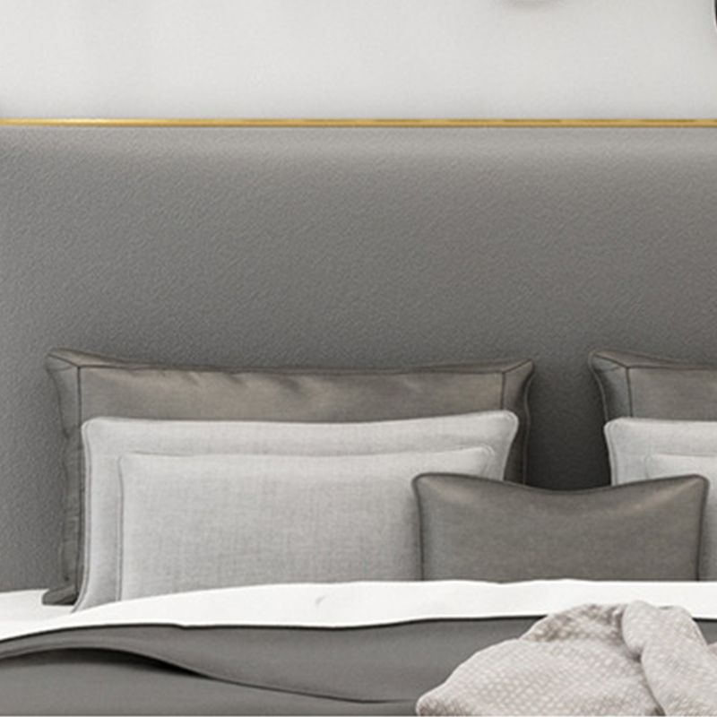 Upholstered Bed Frame Luxurious Metal Standard Bed in Gold Finish