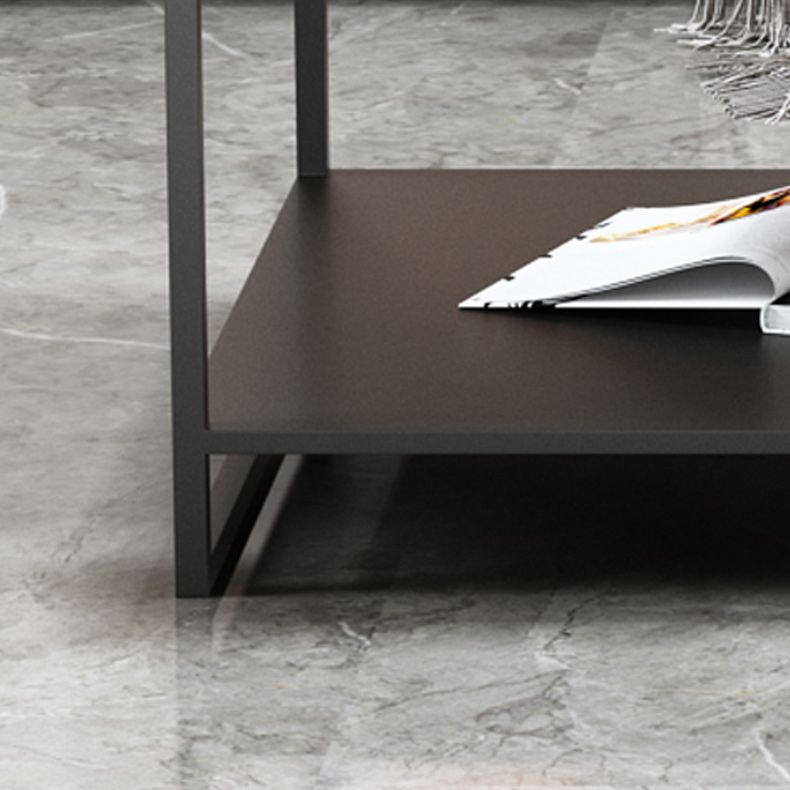 Glam Frame Coffee Table Slate Rectangular Cocktail Table for Home