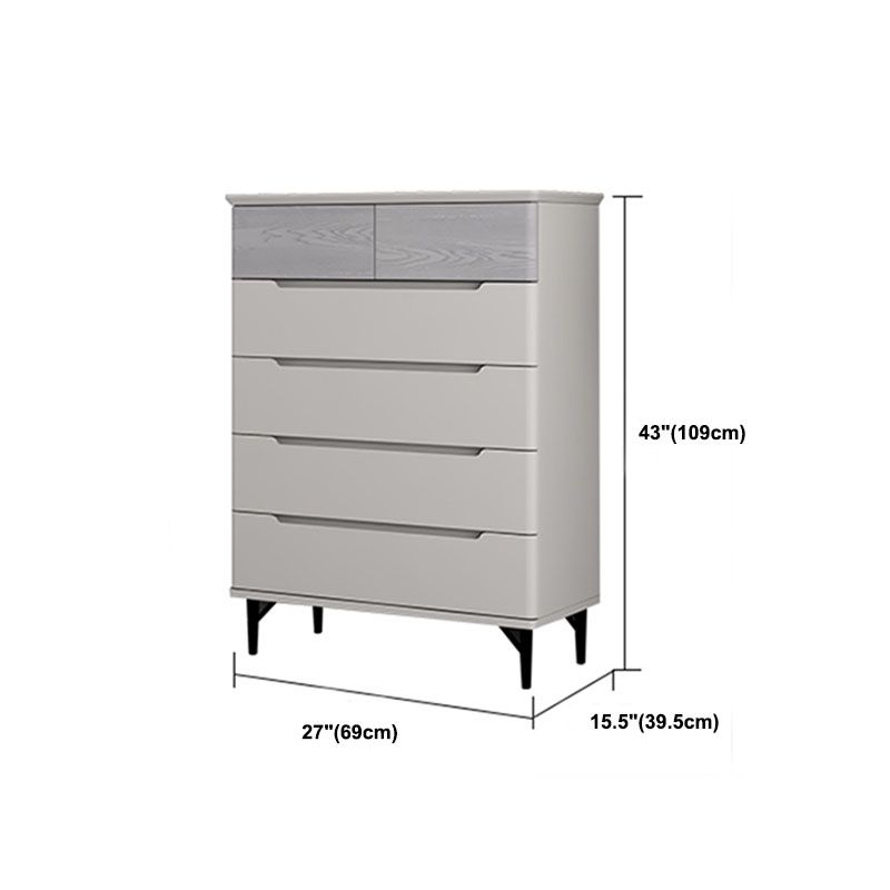 Contemporary Bedroom Chest Wooden Storage Chest in Gray with Drawers