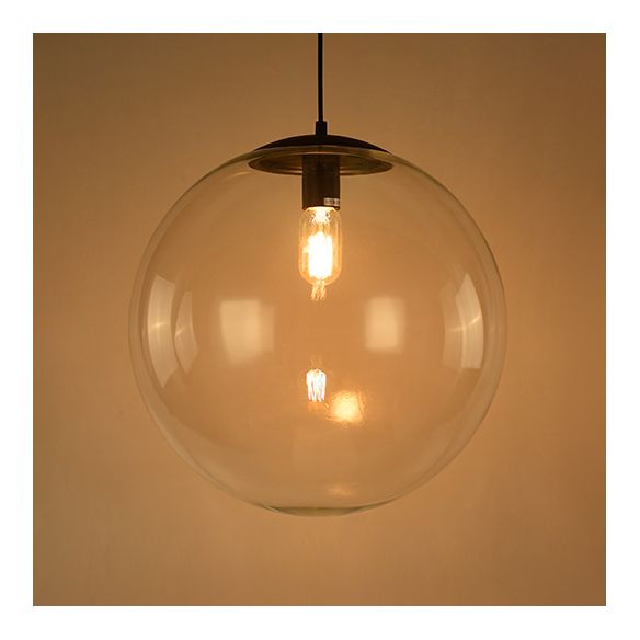 Accensione a ciondolo Globe Industrial 6 "/8"/12 "1 Luce Light Clear Glass Appesi Luce in nero/Chrome