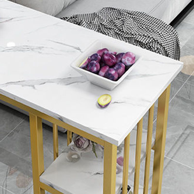 Modern Style Bistro Bar Table Rectangle Wine Rack Bar Table for Living Room