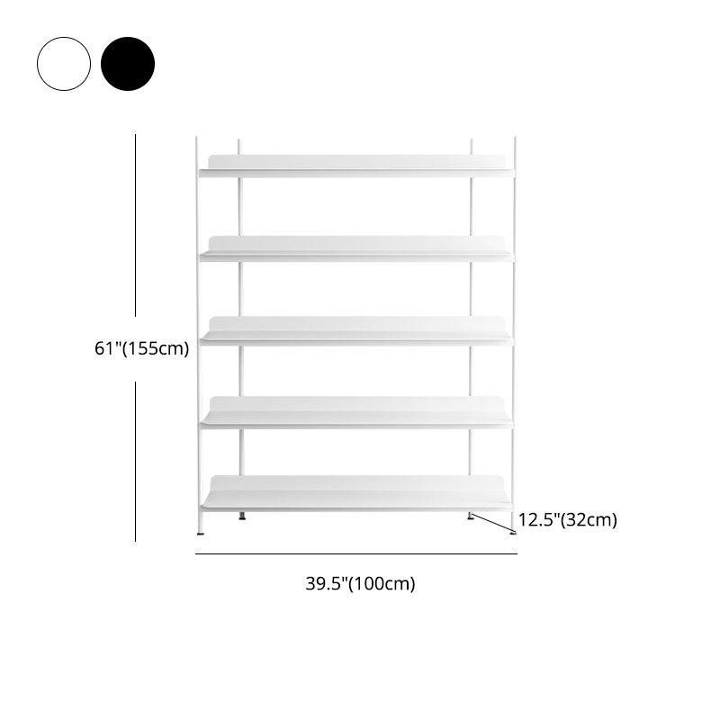 Contemporary Metal Etagere Bookshelf Open Office and Living Room Bookcase