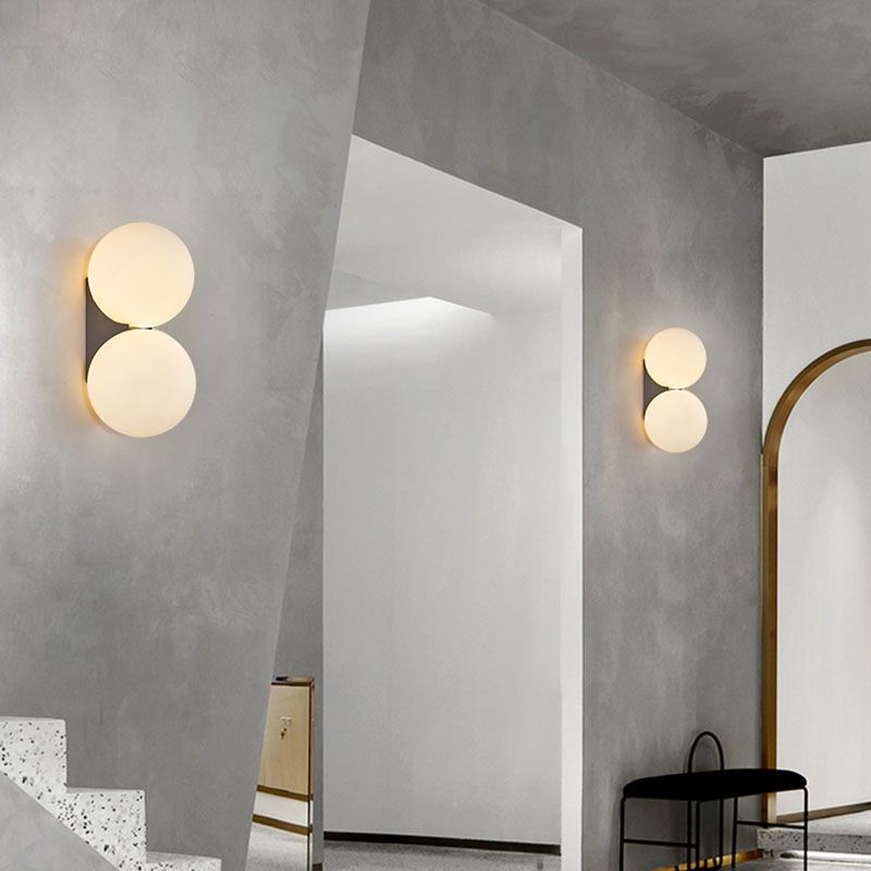 Spherical Wall Light Fixture Minimalist Style Glass Wall Mounted Light for Bedroom